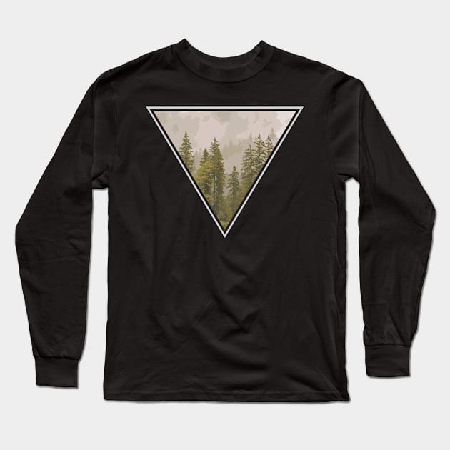 Triangle Forest Lover Backpacker Adventure Outdoor Nature Trip Camper Design Gift Idea Long Sleeve T-Shirt by c1337s